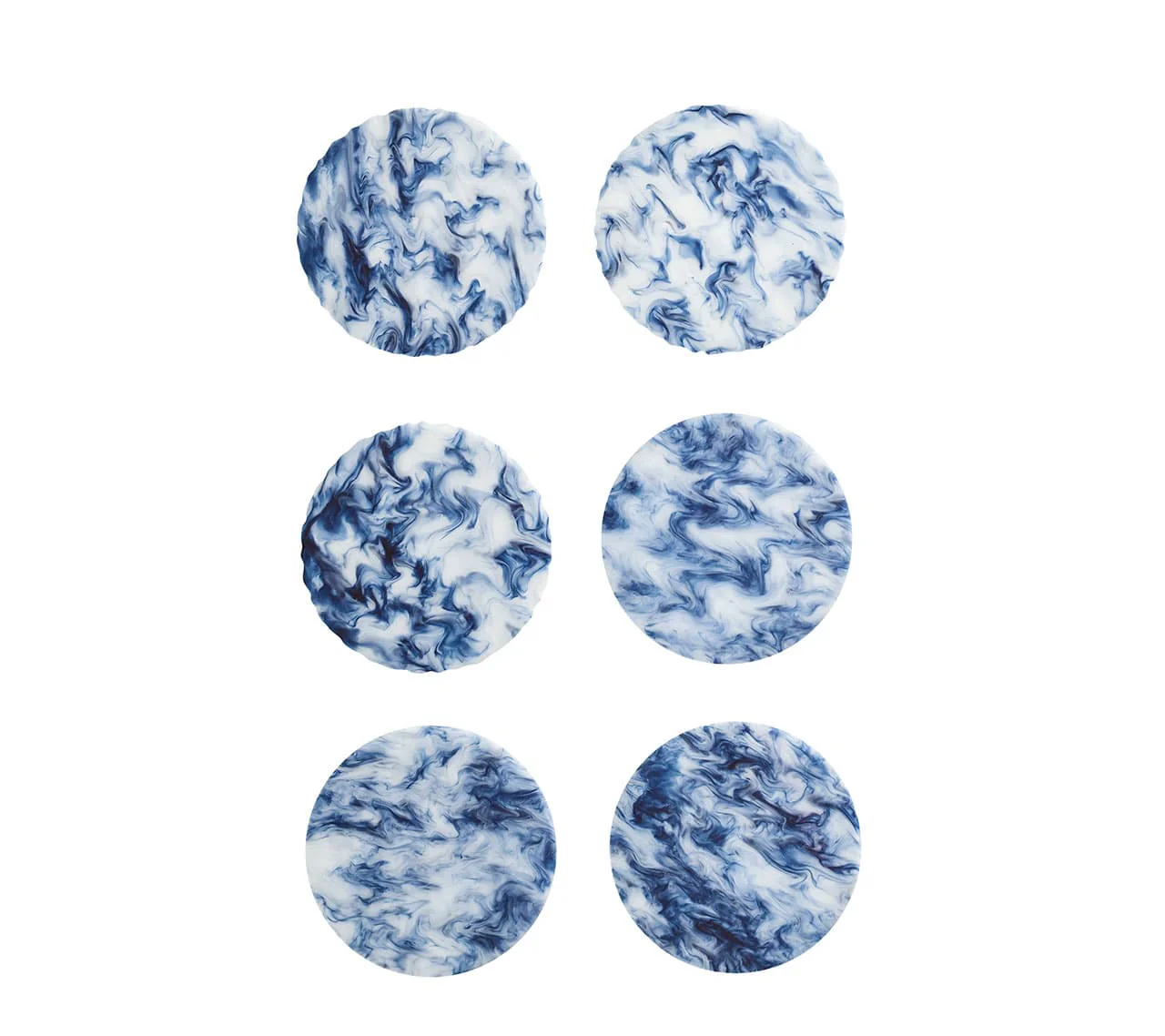 Waves White/Navy Drink Coaster with Caddy - Image 2