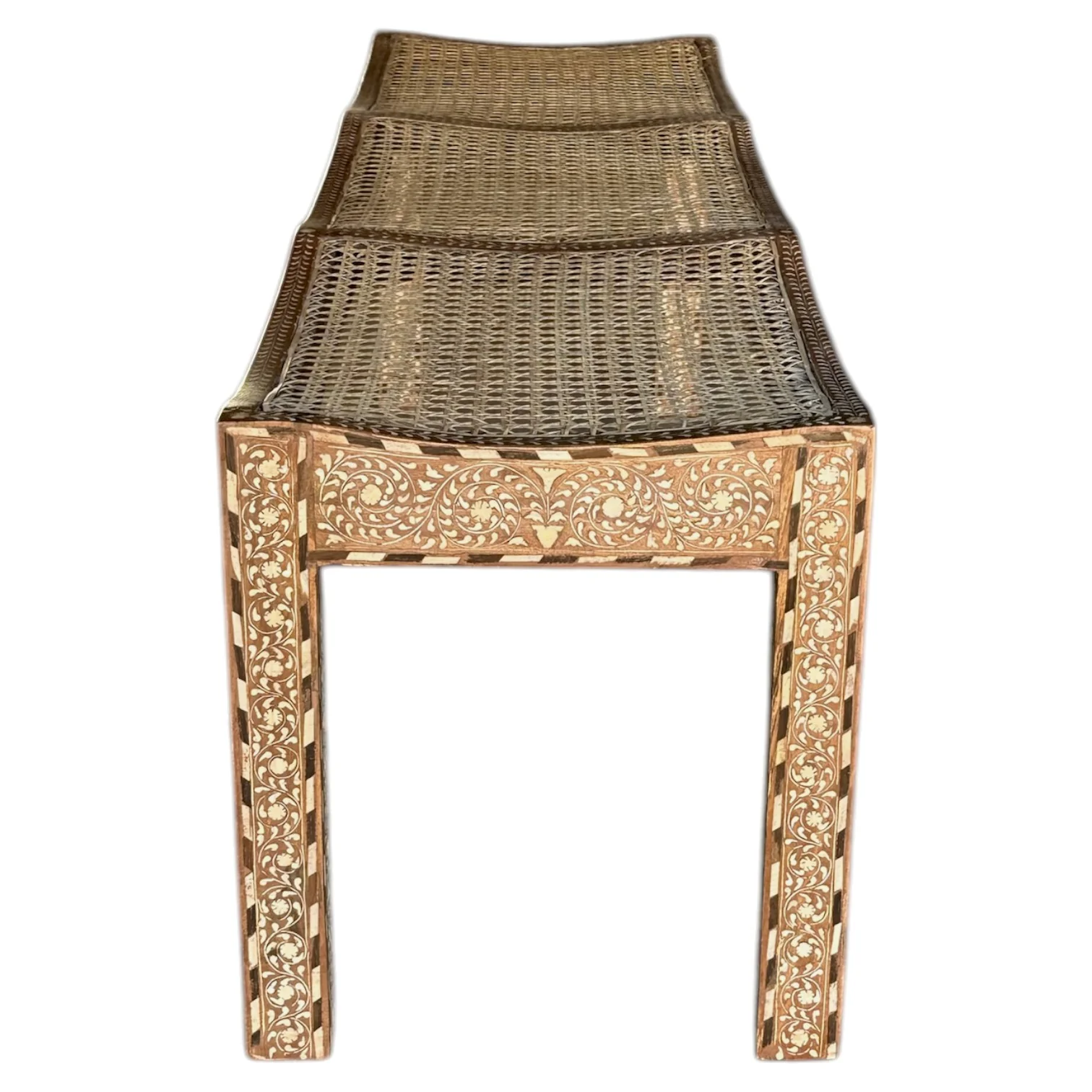 Large 3 Seat Cane Bench - Image 2