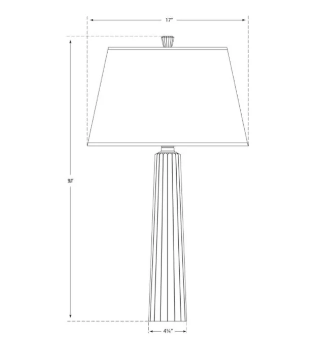 Fluted Spire Large Table Lamp in Plaster White with Natural Paper Shade - Image 2