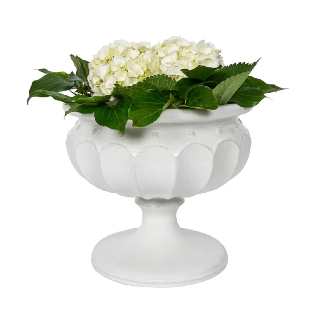 Large Whitewashed Decorative Urn - Image 2