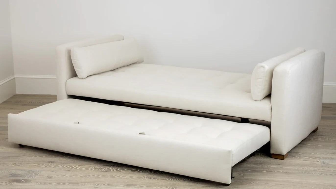 Day Bed in Laguna Cloud Crypton, Driftwood - Image 2