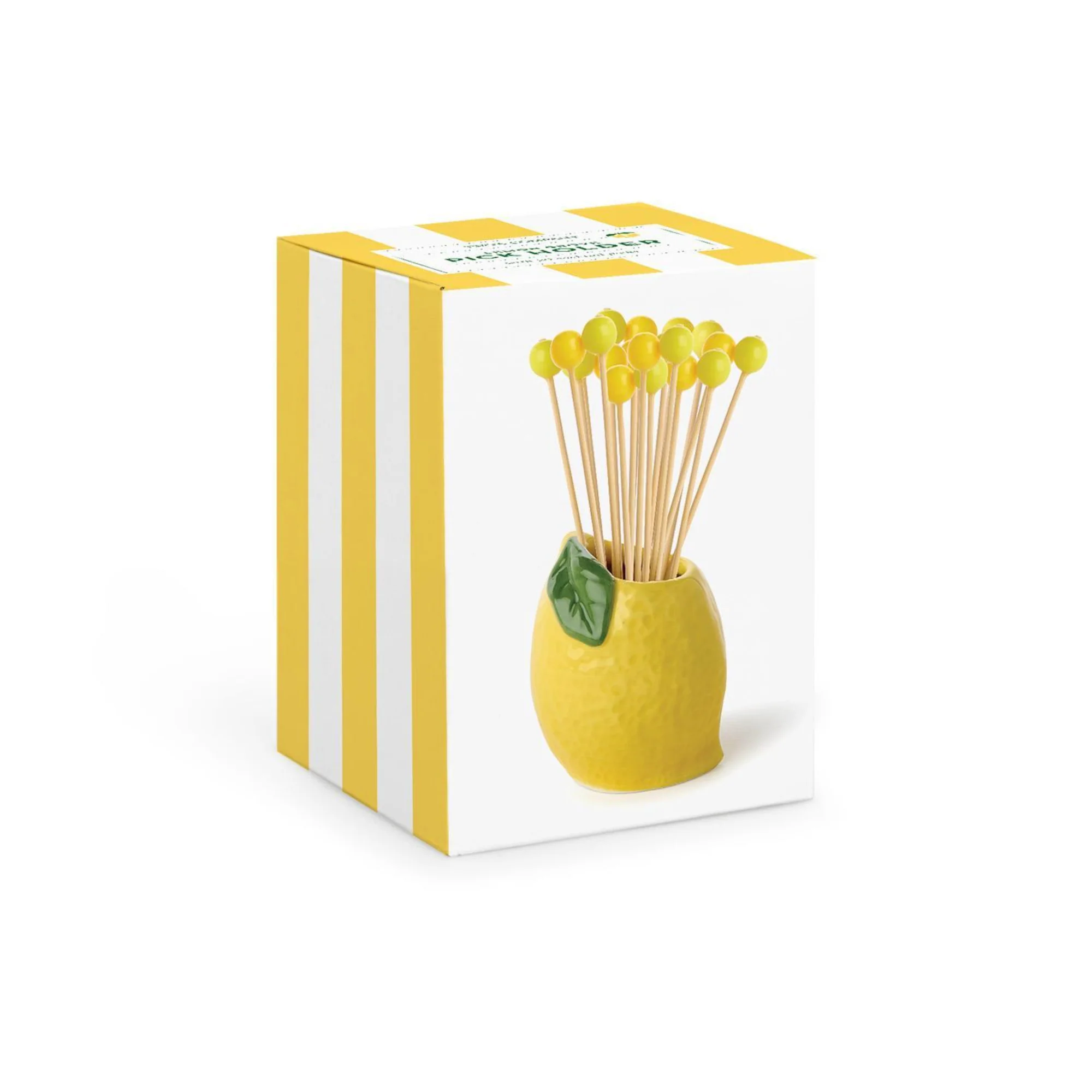 Lemon with Yellow Bead Cocktail Picks - Image 2