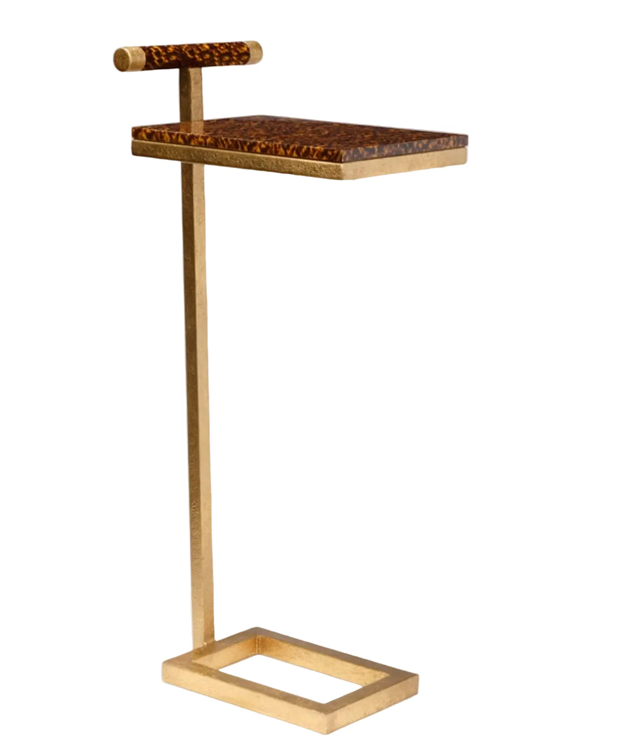 Edgar Drinks Table, High Gloss Faux Tortoise