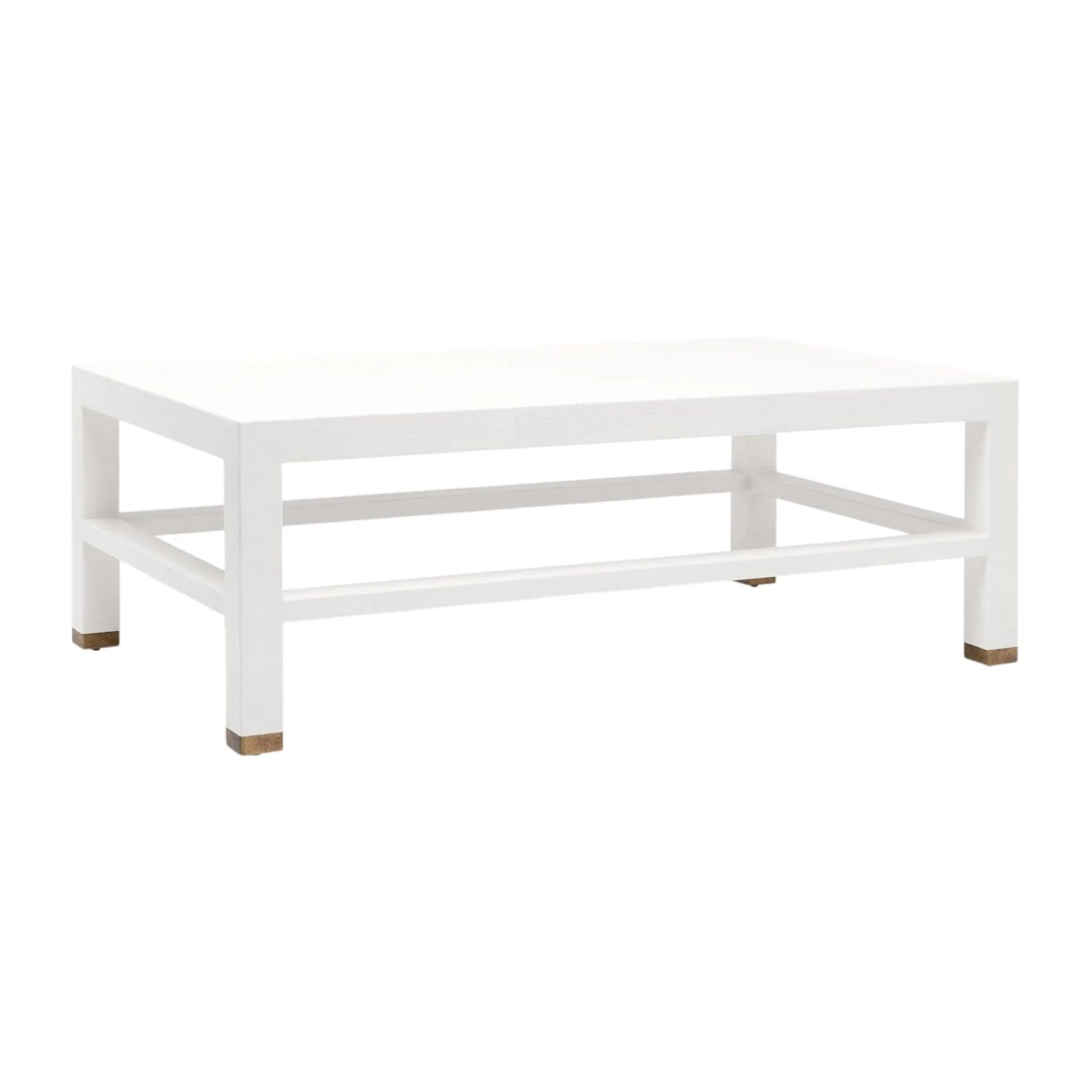 Jarin Coffee Table, Designer White Belgian Linen - Image 2