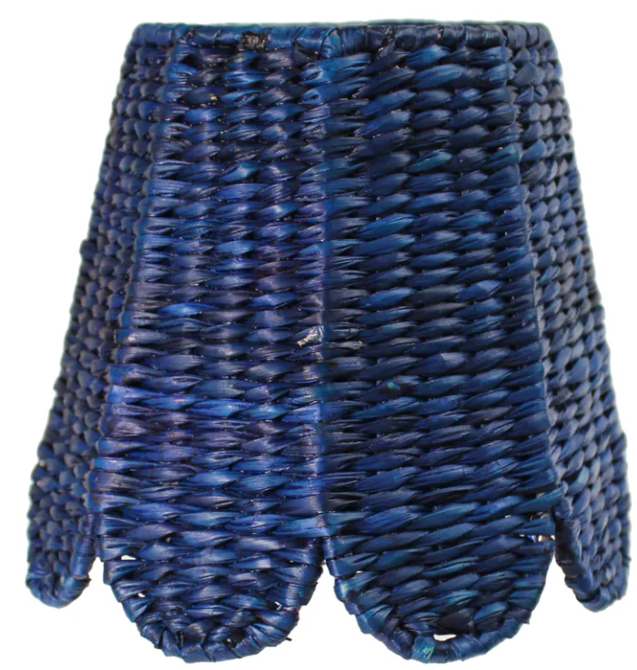 Zafferano x Maison Maison Scalloped Seagrass Shade, Navy