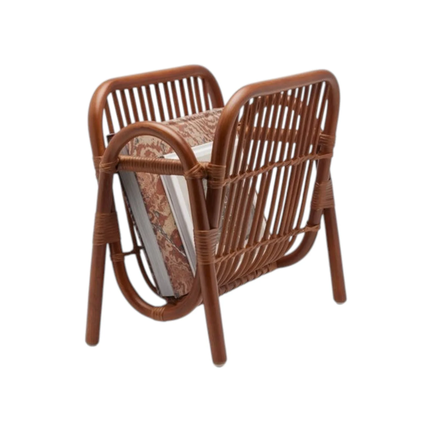 Makassar Magazine Holder, Walnut Rattan - Image 2