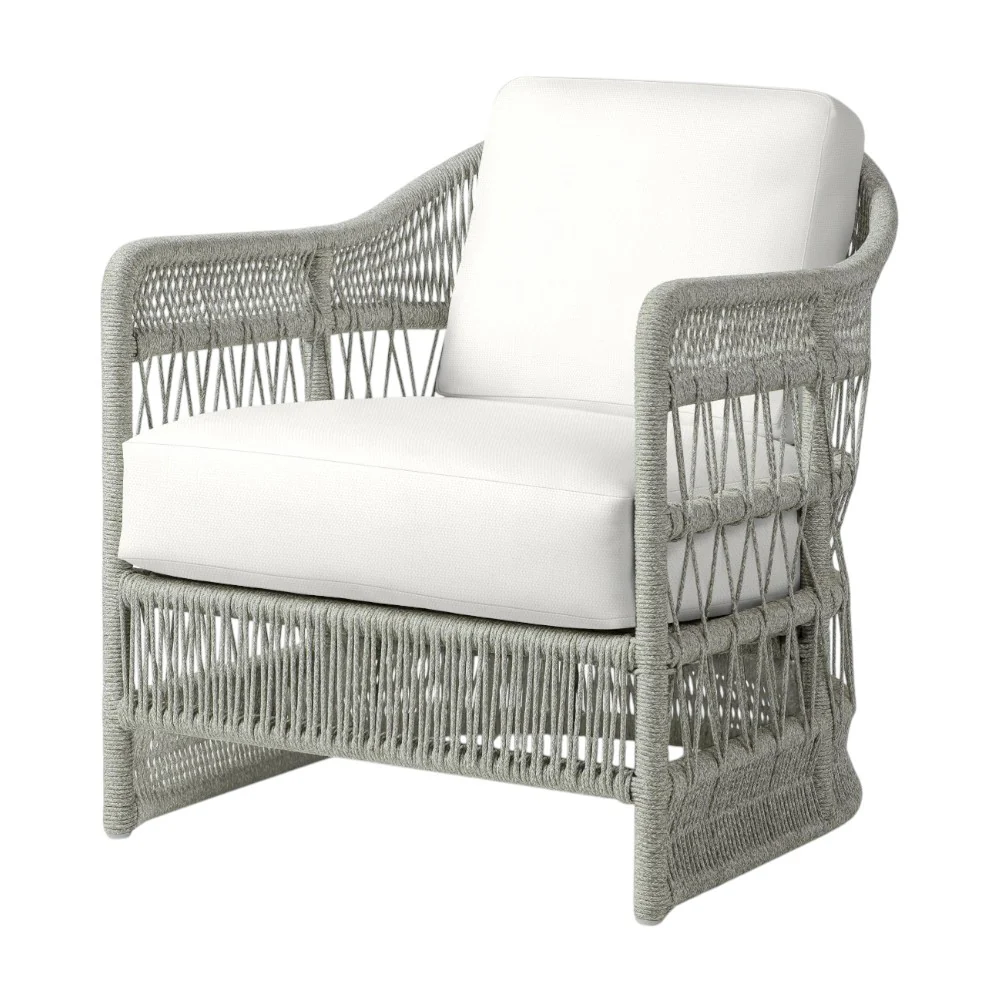 Mara Outdoor Lounge Chair in Rough 'N Tumble Blanca