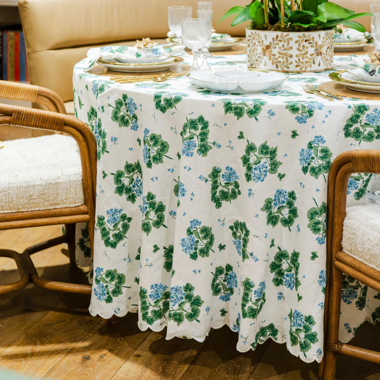 Tillett x Matouk Blue Geranium Table Linen Collection - Image 2