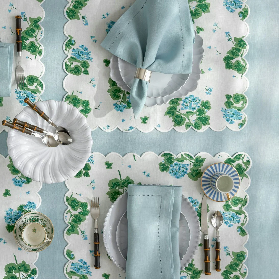 Tillett x Matouk Blue Geranium Table Linen Collection - Image 7
