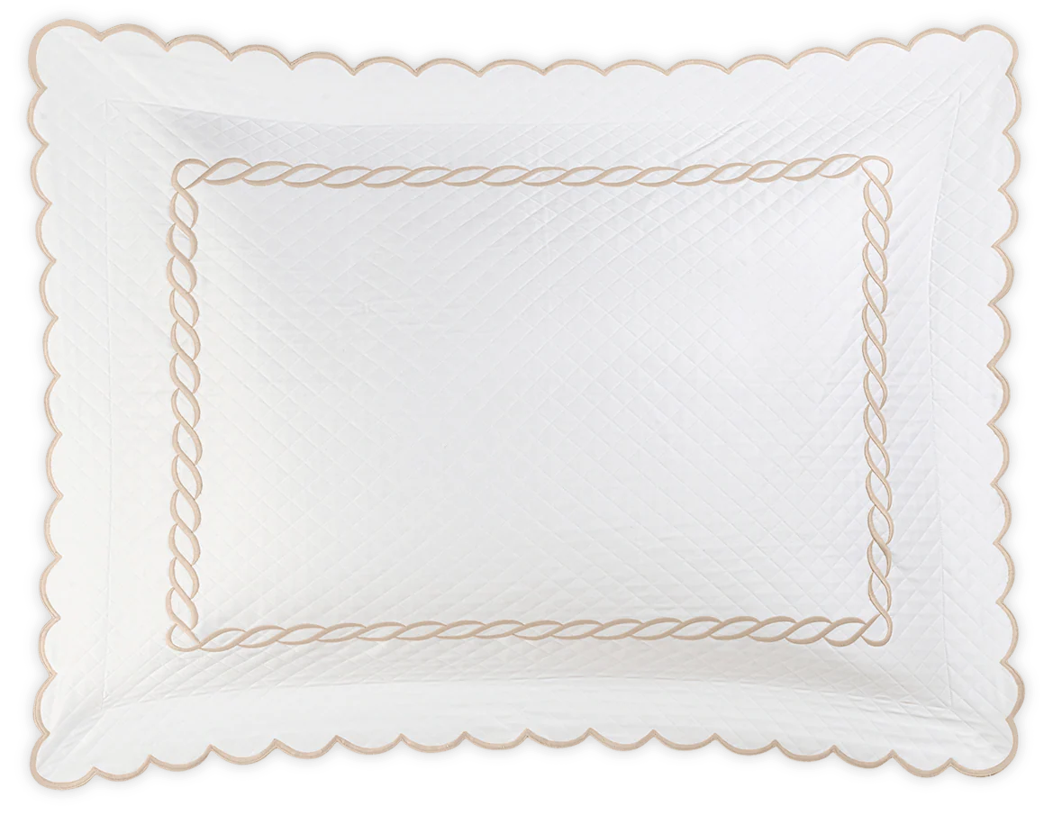 Classic Chain Scallop Matelassé Bedding Collection, Dune - Image 2