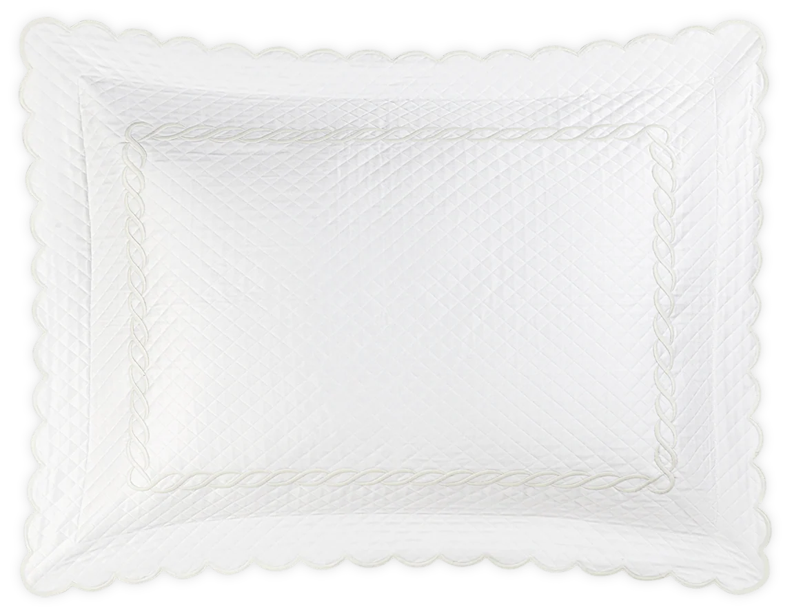 Classic Chain Scallop Matelassé Bedding Collection, White - Image 2