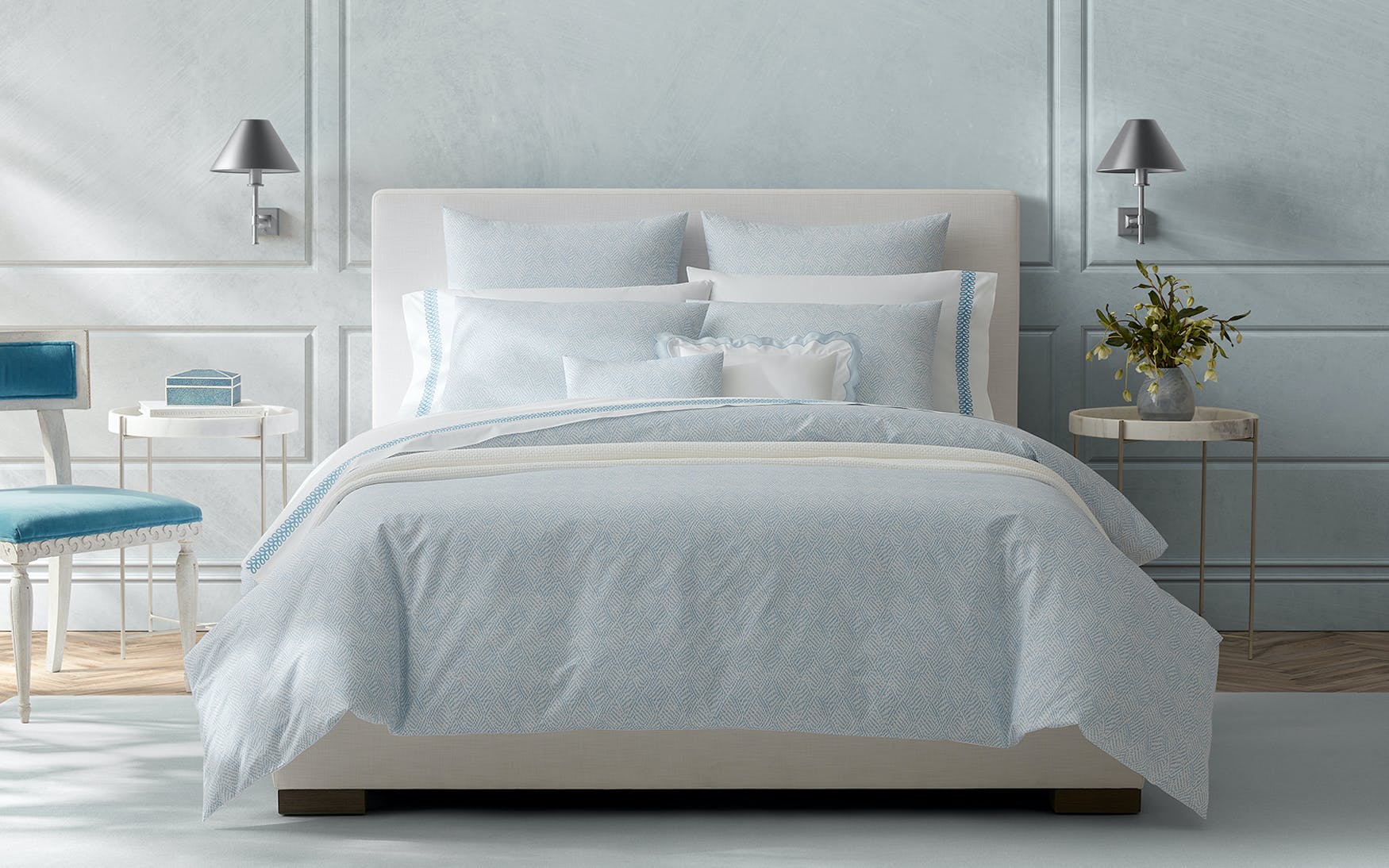 Duma Diamond Bedding Collection, Sky - Image 9