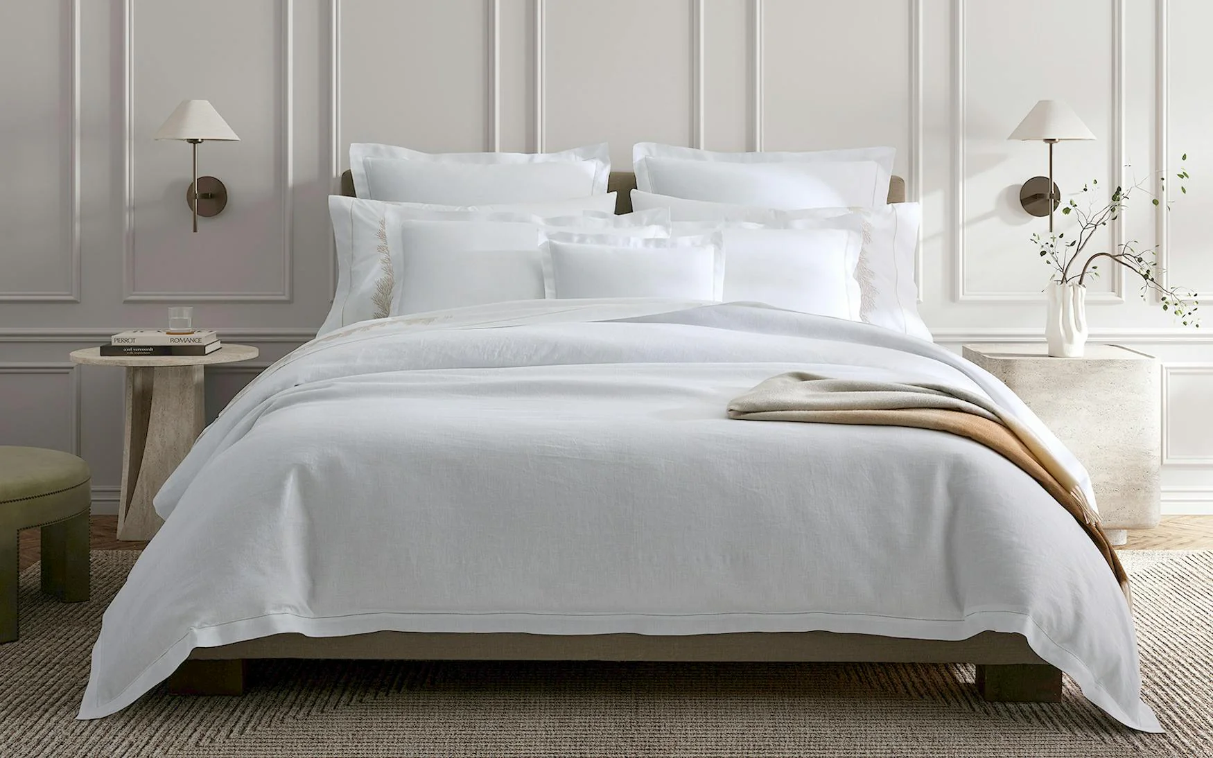 White Roman Hemstitch Bedding Collection - Image 7