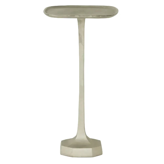Brenna Drinks Table, Antique Silver