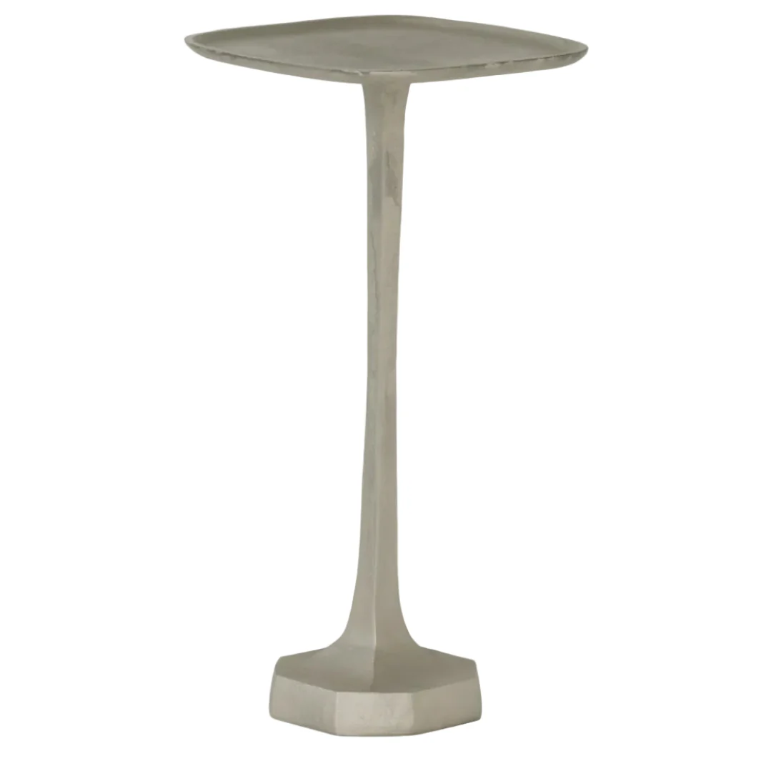 Brenna Drinks Table, Antique Silver - Image 2