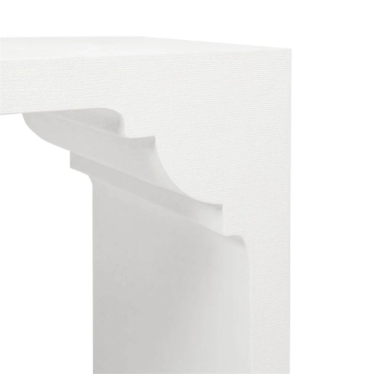 Felton Designer White Console in Faux Jute - Image 2