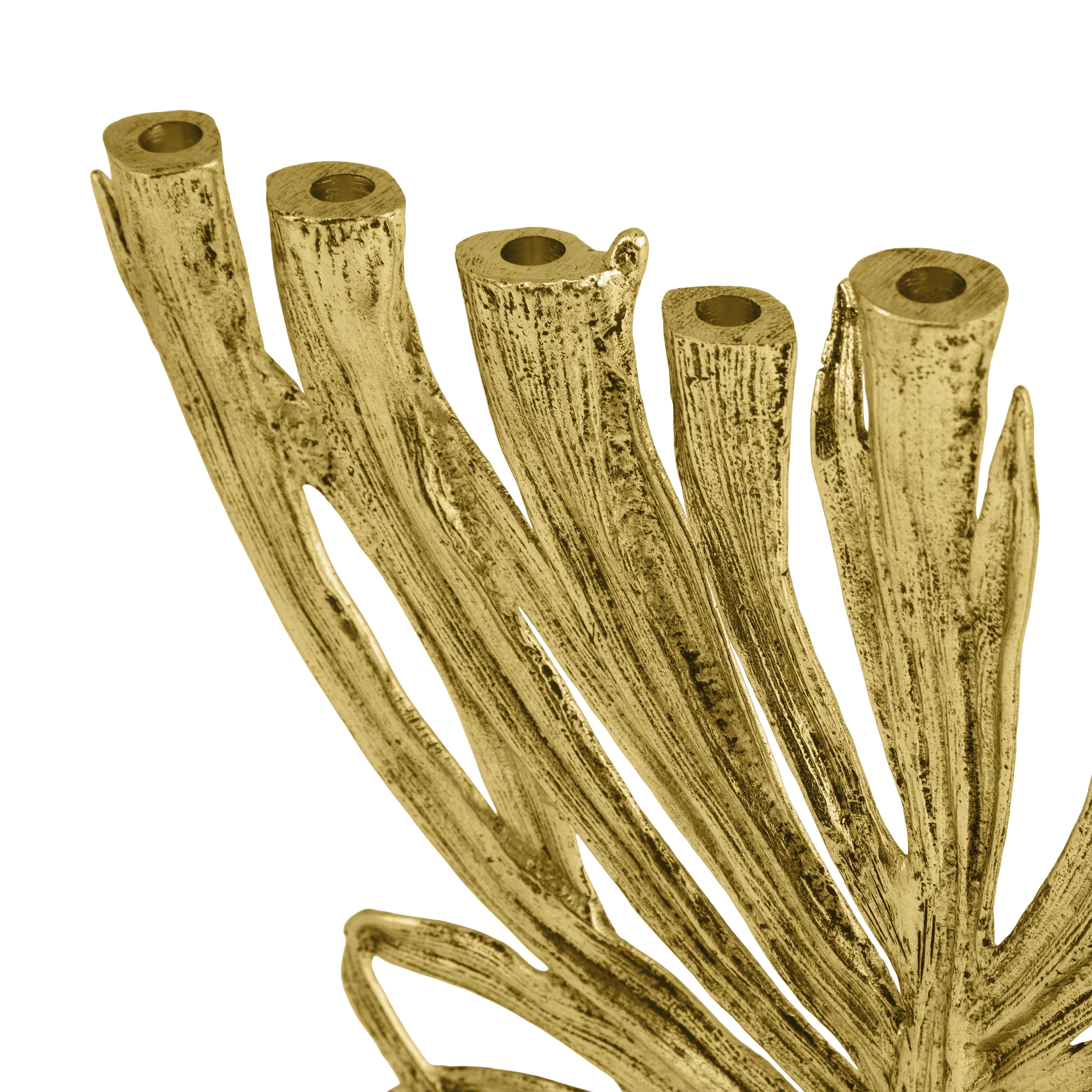 Gold Palm Menorah, Small - Image 2