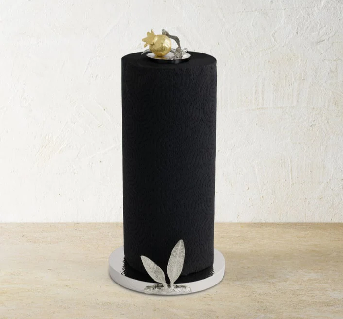 Pomegranate Silver & Gold Paper Towel Holder - Image 2