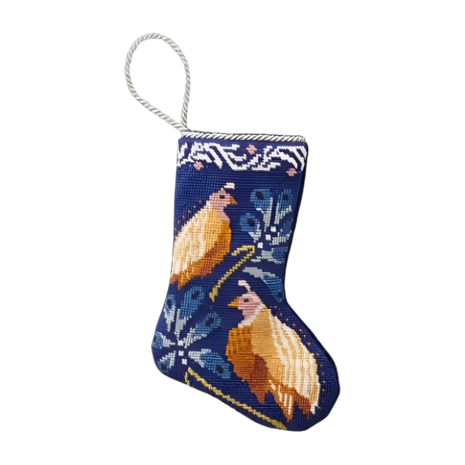 Mignonne Gavigan: Quail Needle Point Stocking