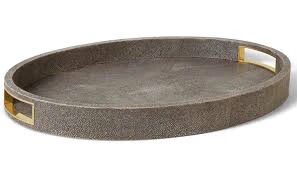 Modern Shagreen Cocktail Tray, Chocolate