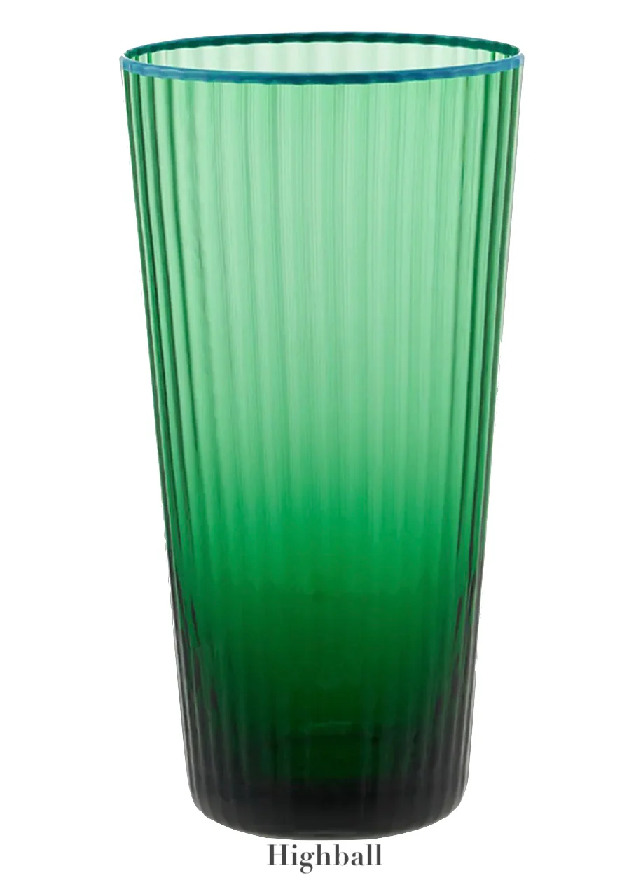 Murano Striped Green Drinkware Collection - Image 4
