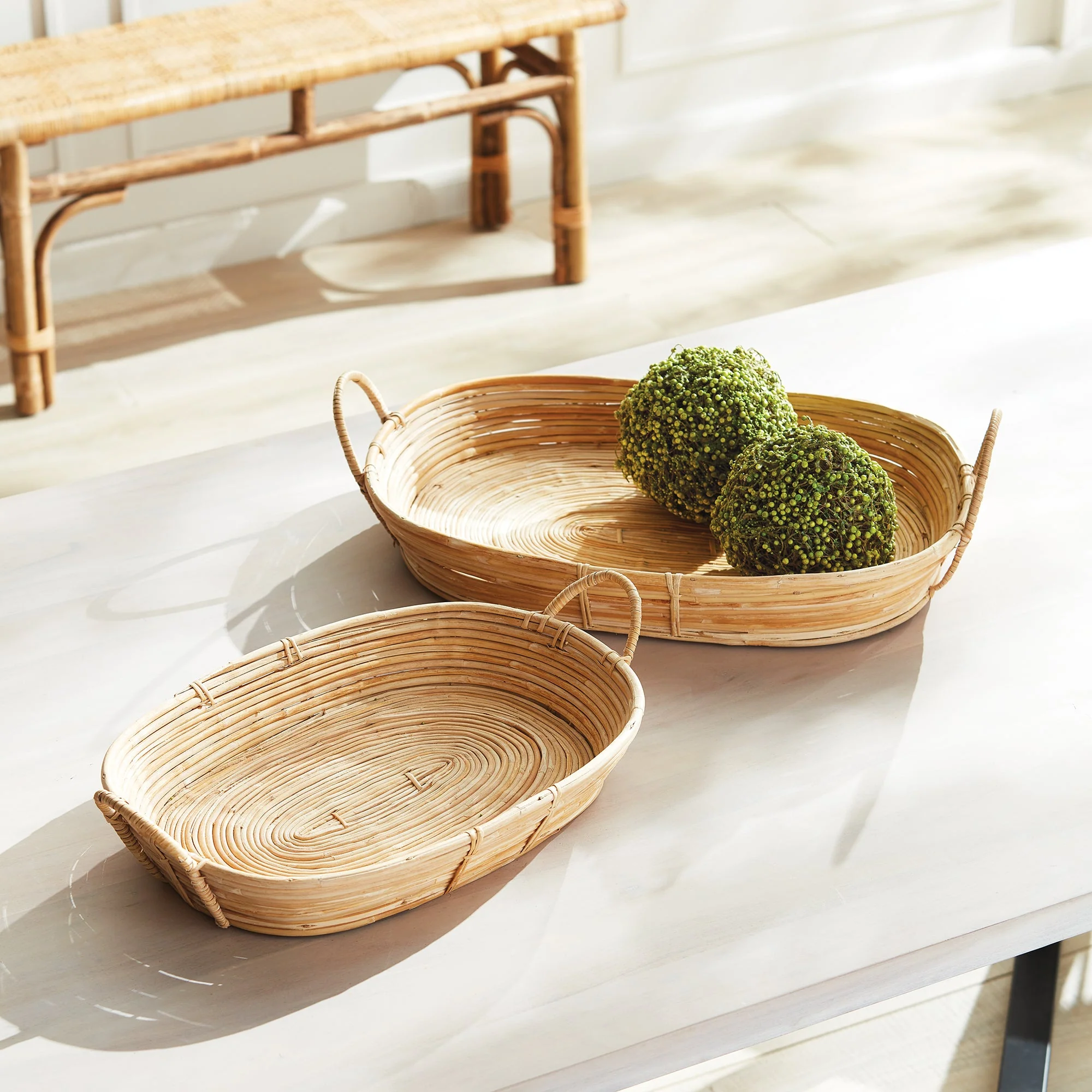 Cane Rattan Tray Collection - Image 2