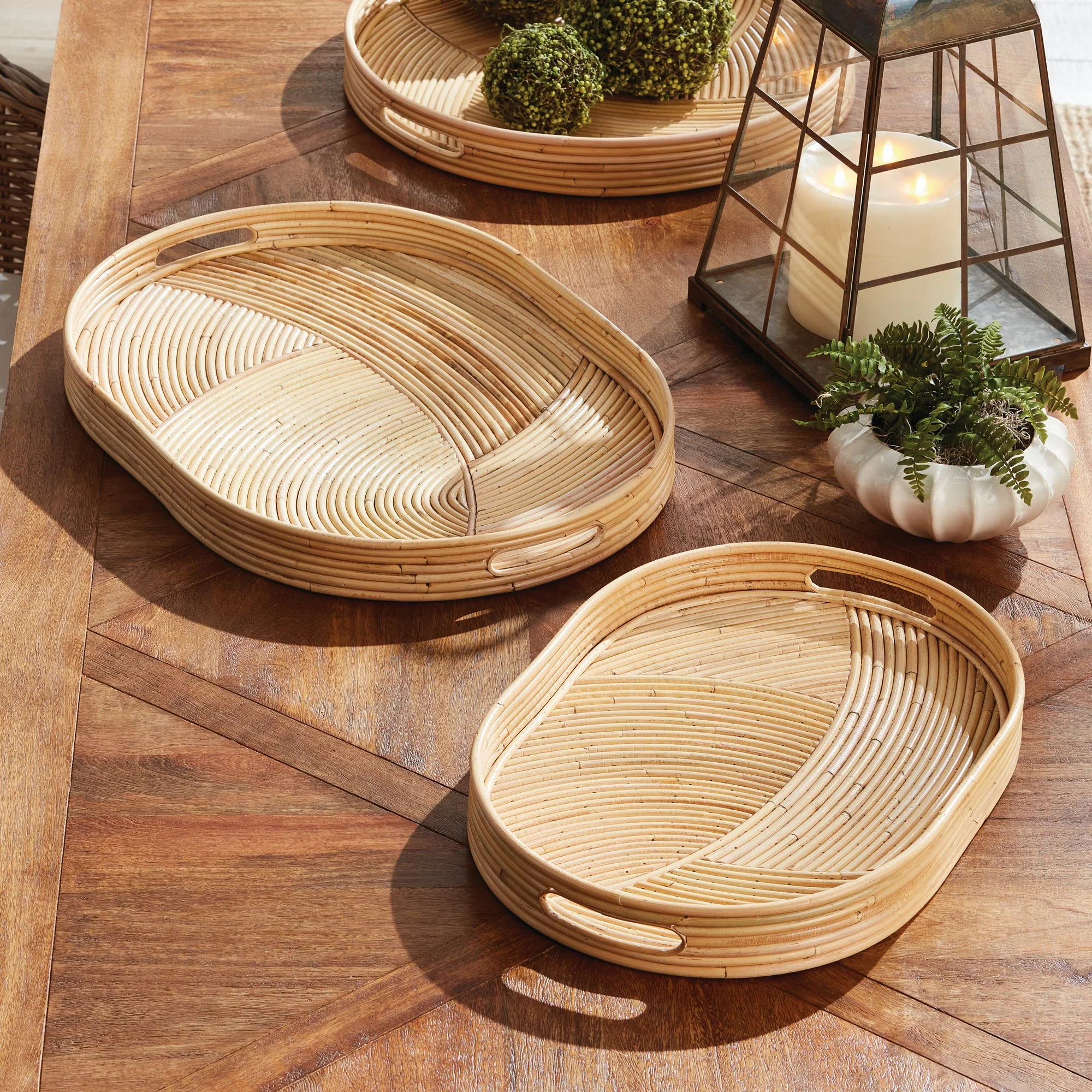 Jelani Cane Oval Tray Collection - Image 3