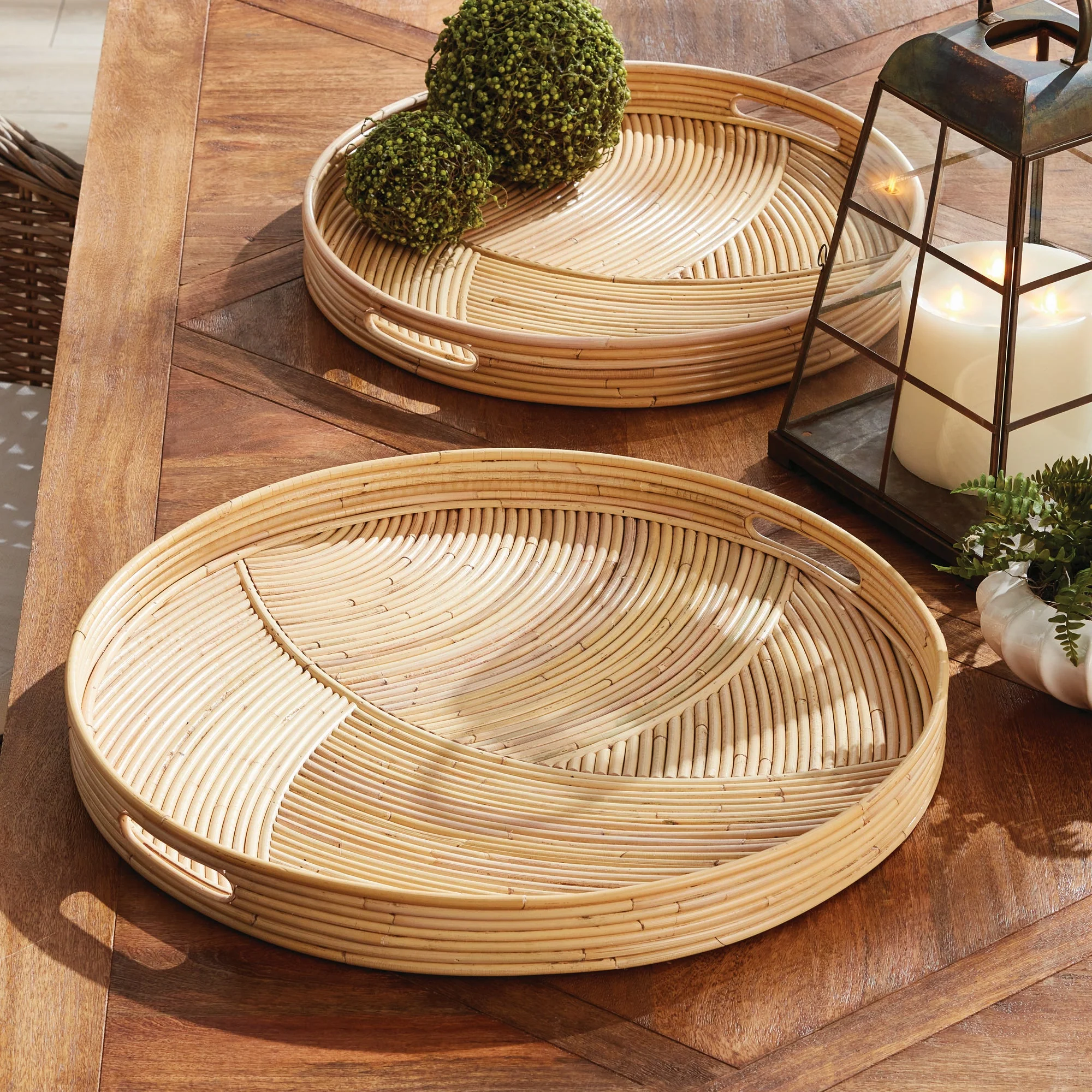 Jelani Cane Round Tray Collection - Image 3