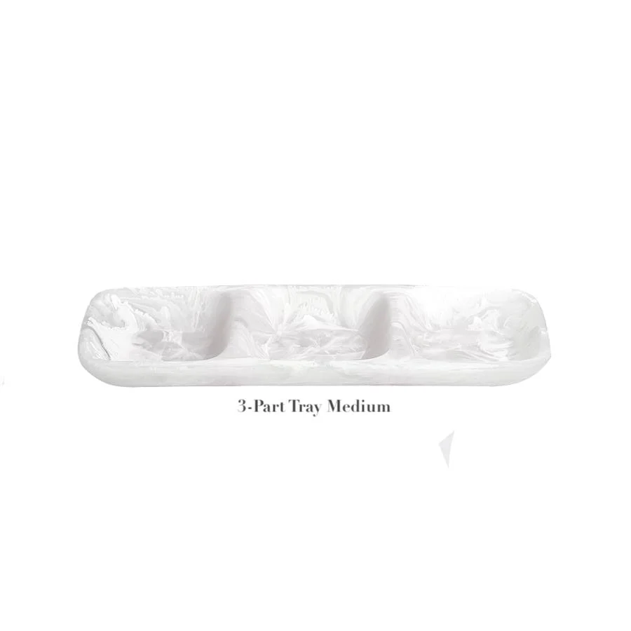 White Swirl Resin Serveware Collection - Image 13