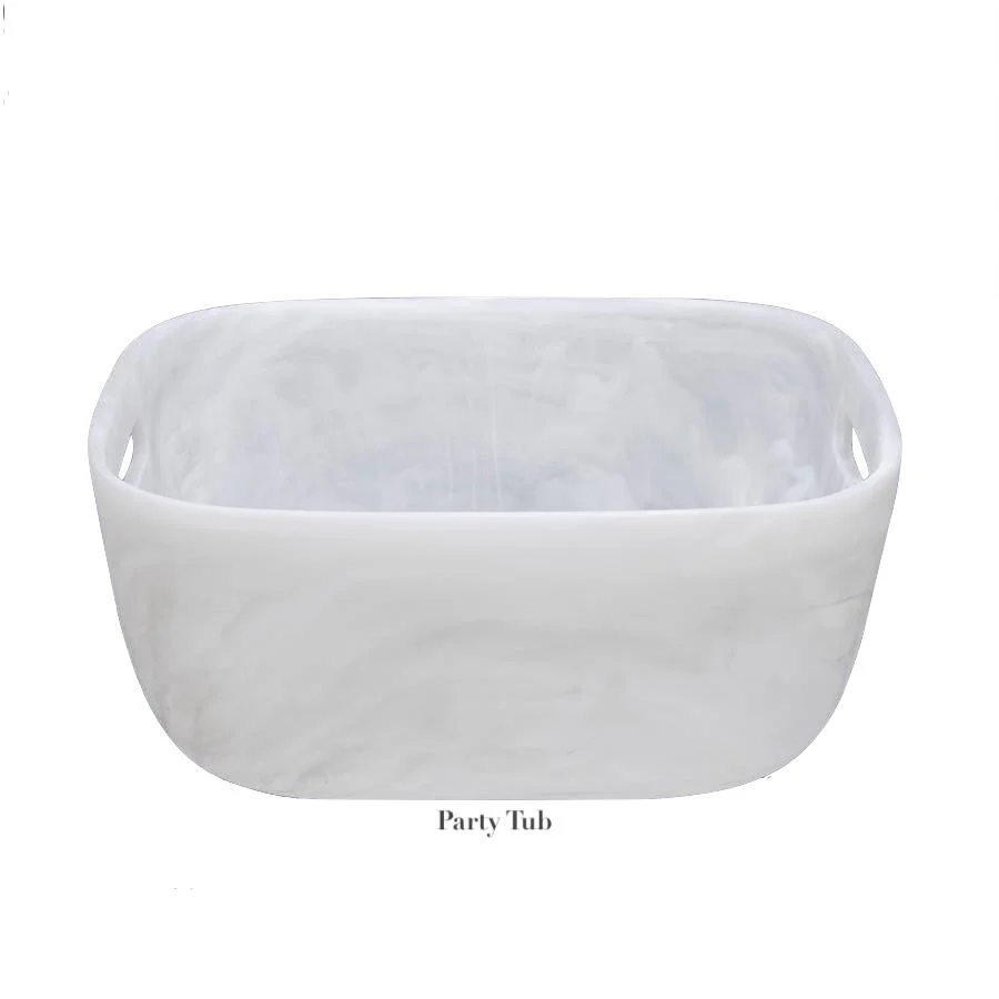 White Swirl Resin Serveware Collection - Image 14