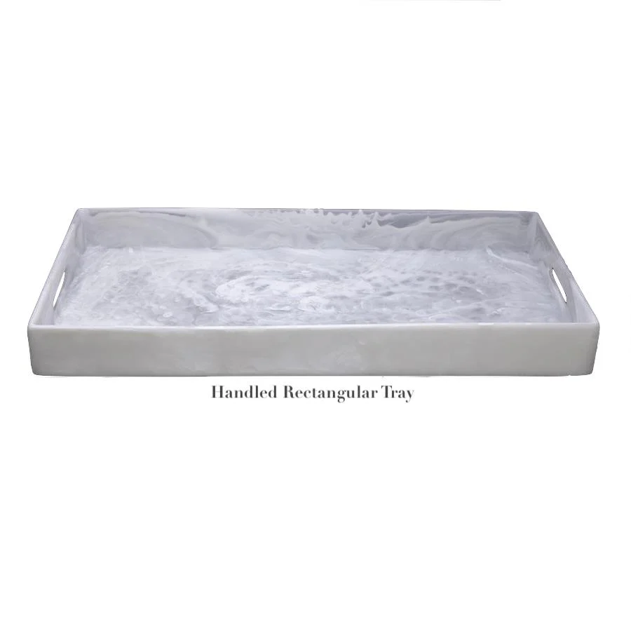 White Swirl Resin Serveware Collection - Image 16