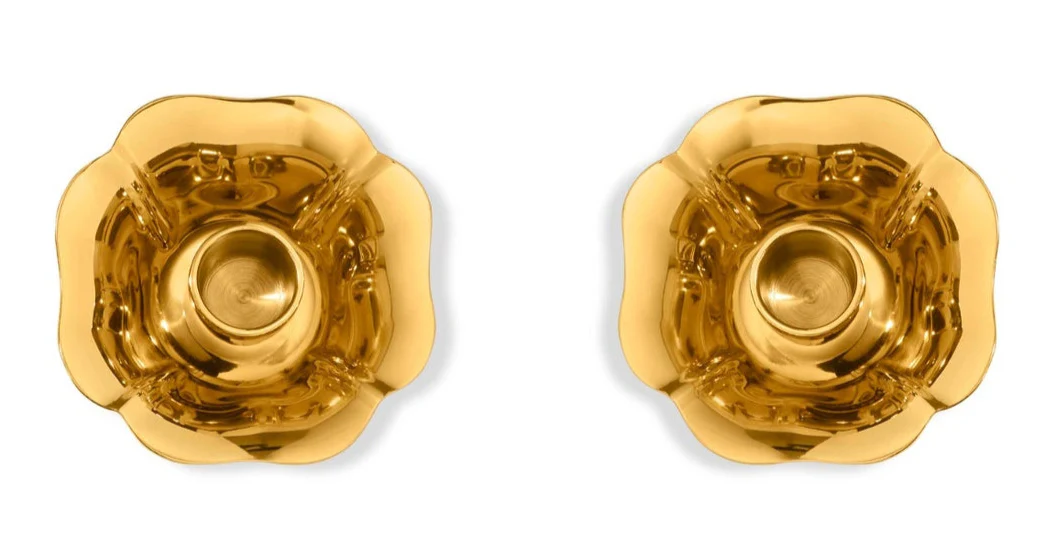 Olivia Brass Taper Candleholder Set - Image 3