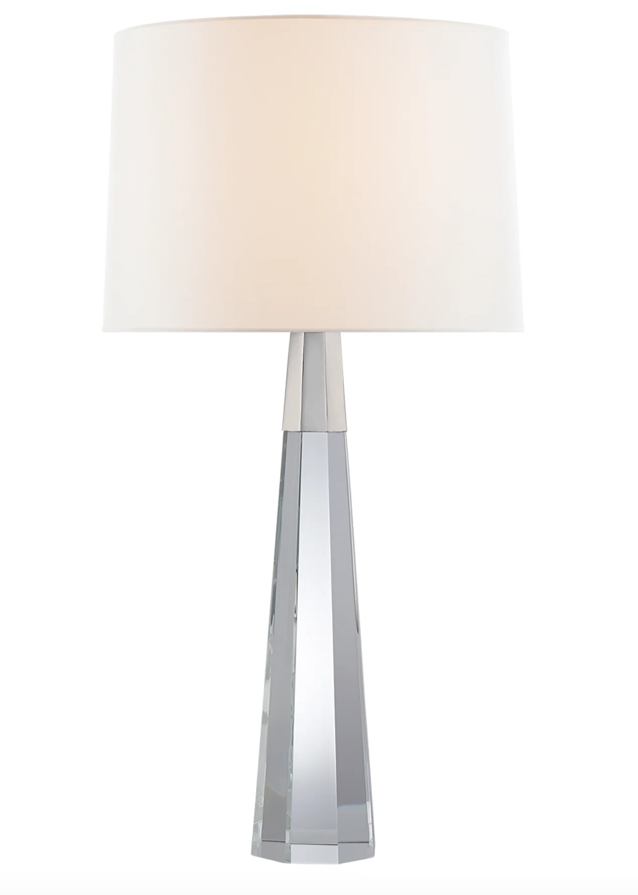 Olsen Table Lamp, Crystal and Polished Nickel