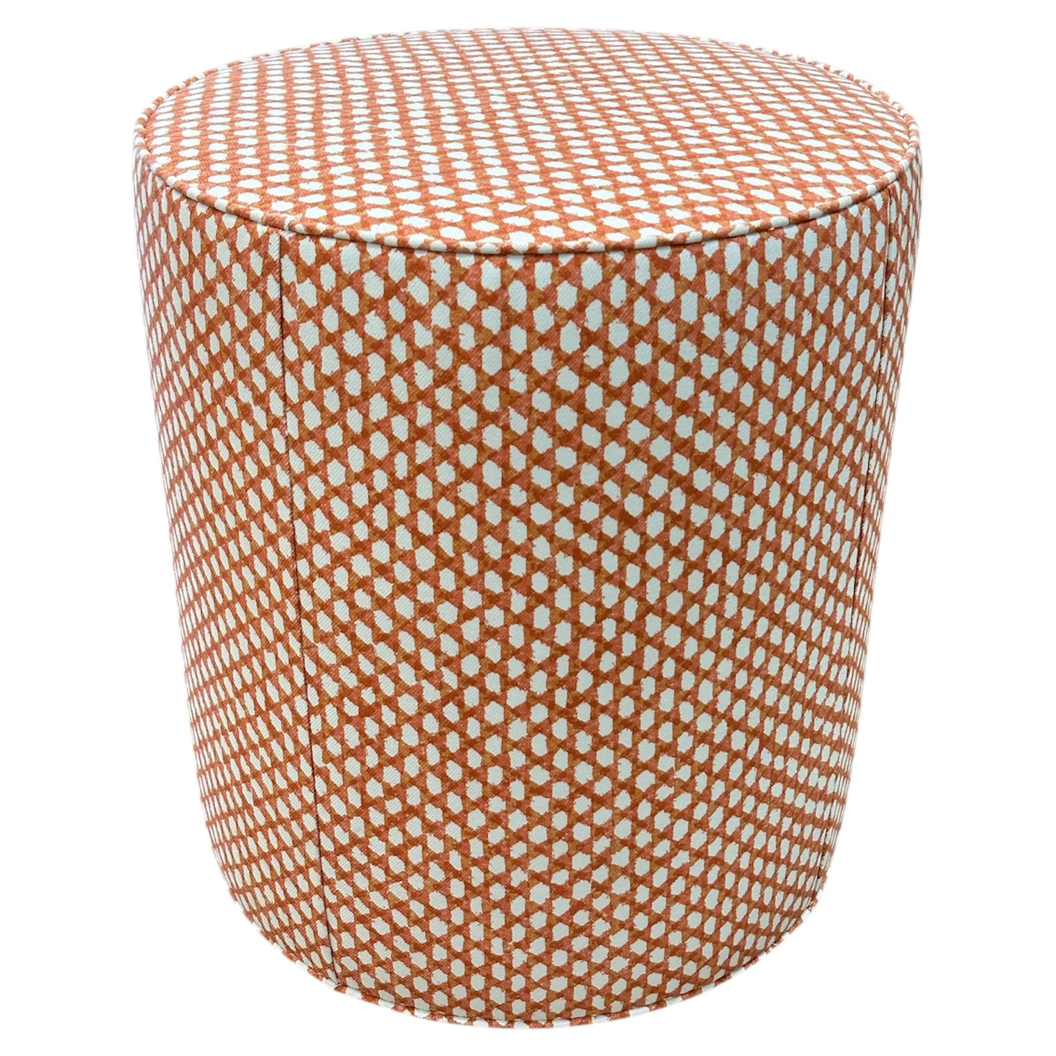 Outdoor Drum Ottoman in Wicker Outwick Mandarin