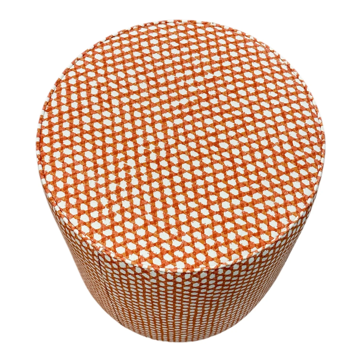 Outdoor Drum Ottoman in Wicker Outwick Mandarin - Image 2