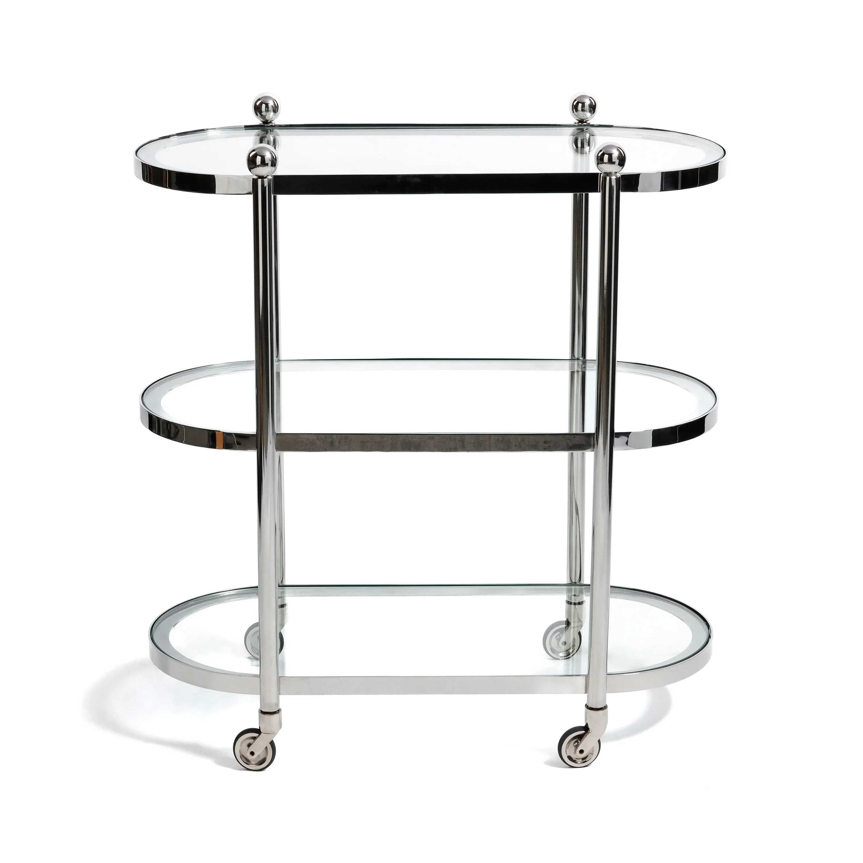 Oval Round Bar Cart Trolley - Image 2