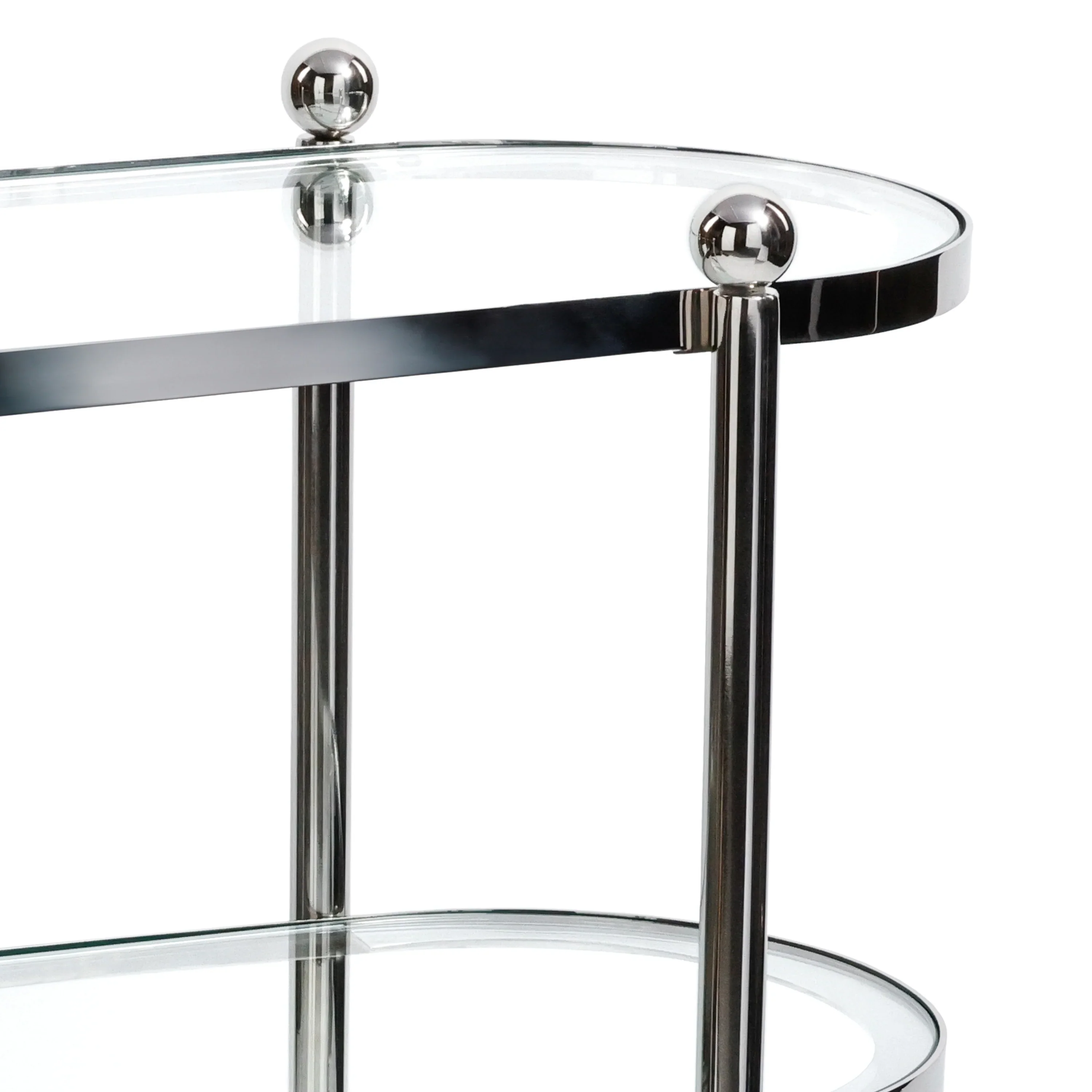 Oval Round Bar Cart Trolley - Image 3