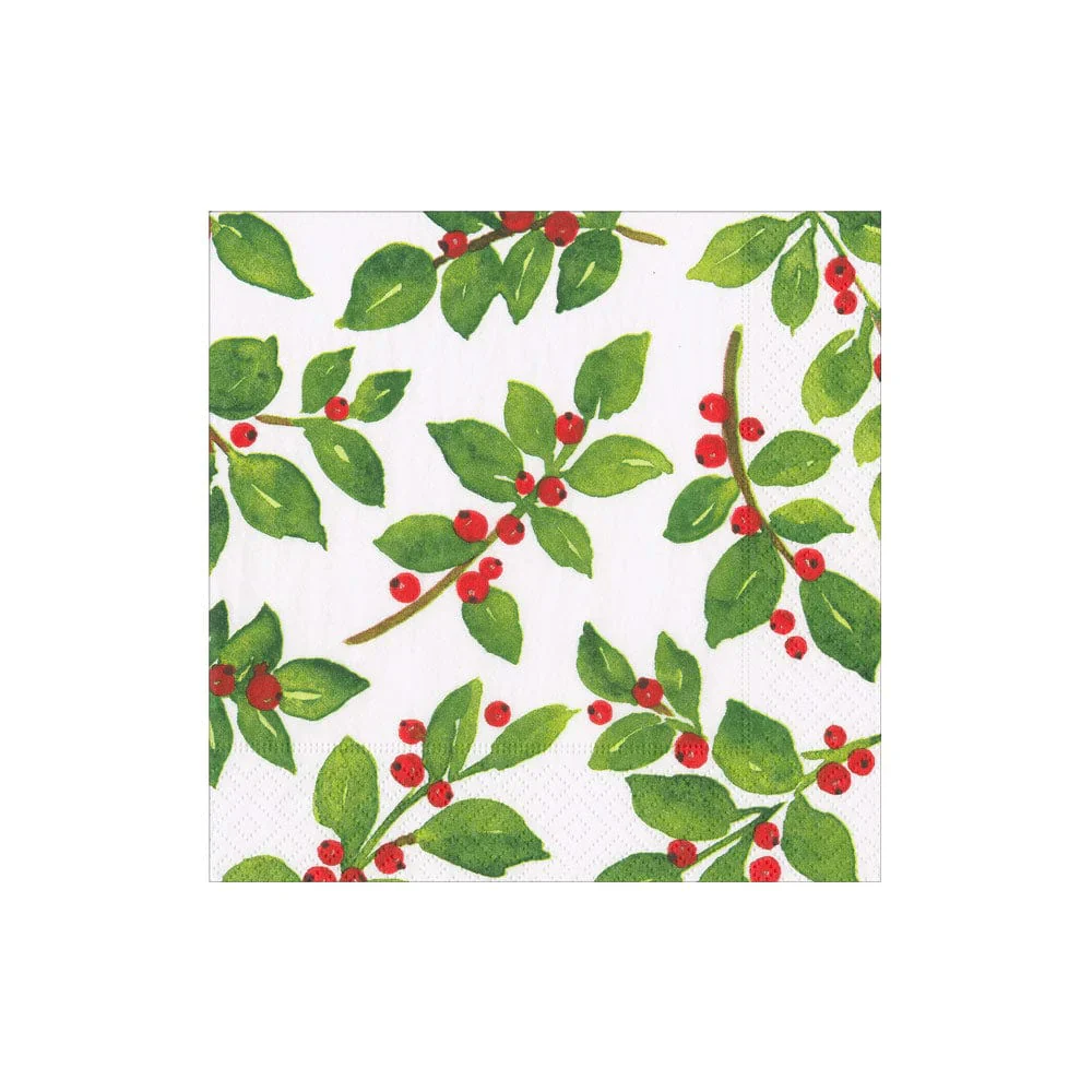 Painted Holly White Napkin Collection - Image 2