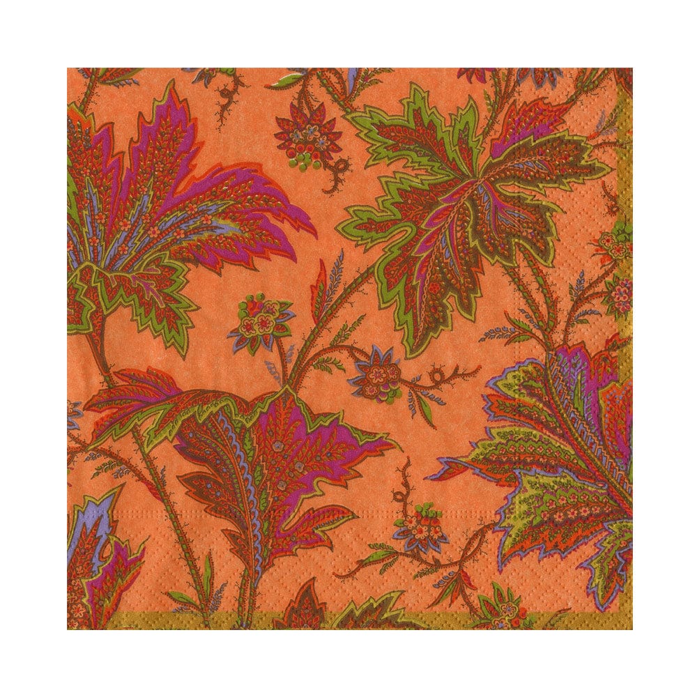 Paisley Leaves Coral Napkin Collection - Image 3