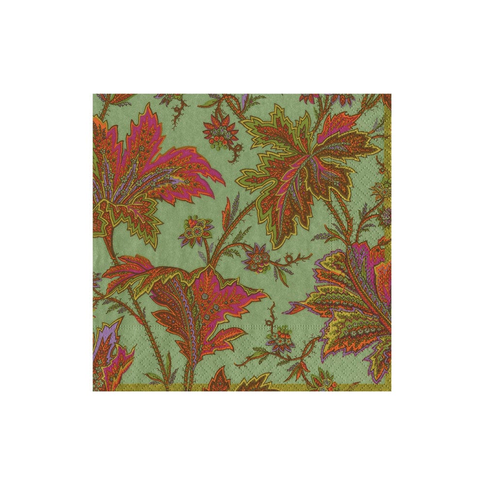 Paisley Leaves Sage Green Napkin Collection - Image 2