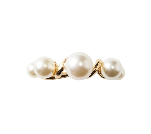 Pearl Drift Napkin Ring Pearl/Gold - Image 2