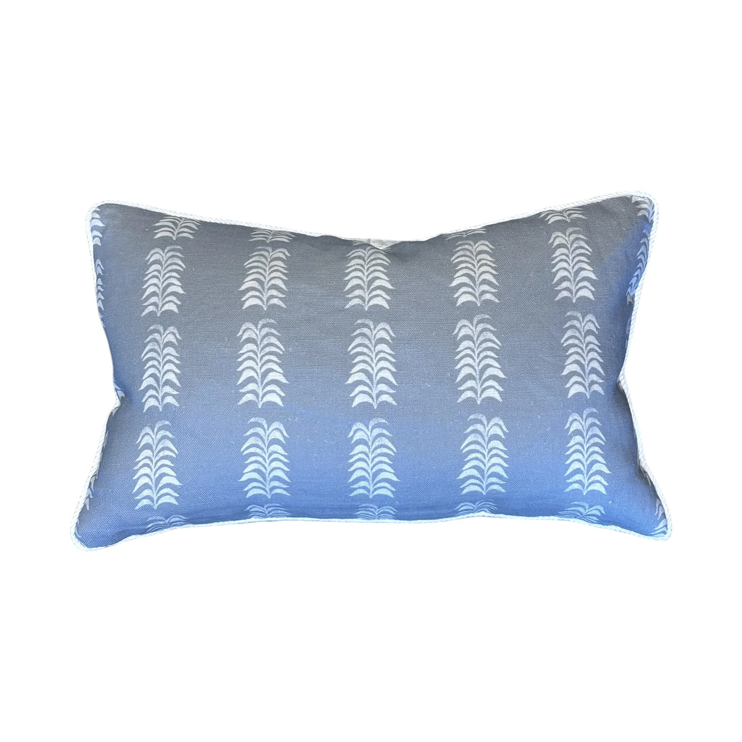 Petite Frond Blue Lumbar Pillow