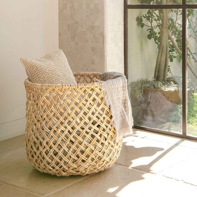 Kearny Bleached Round Basket - Image 2