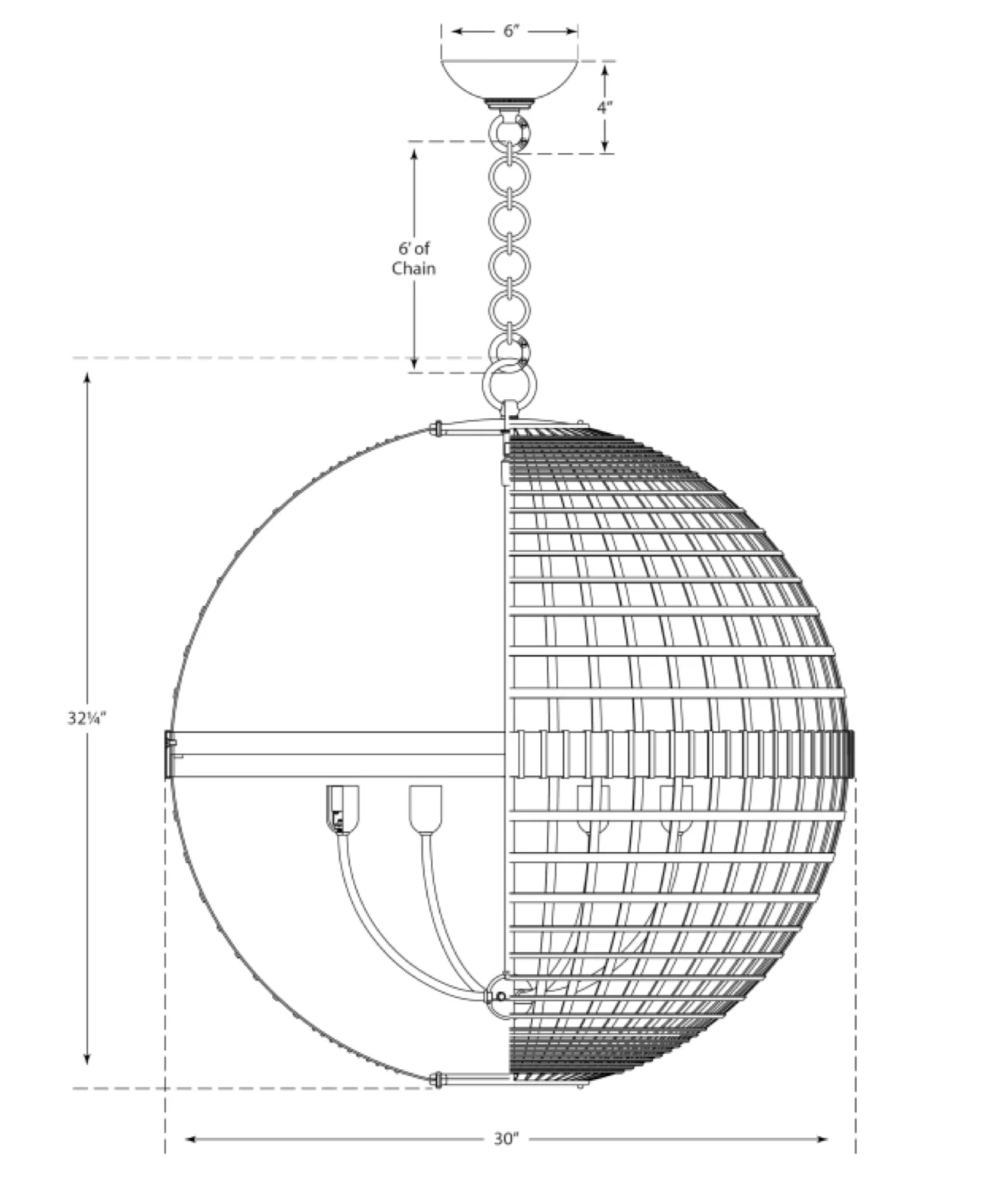 Mill Large Globe Lantern, Plaster White - Image 2