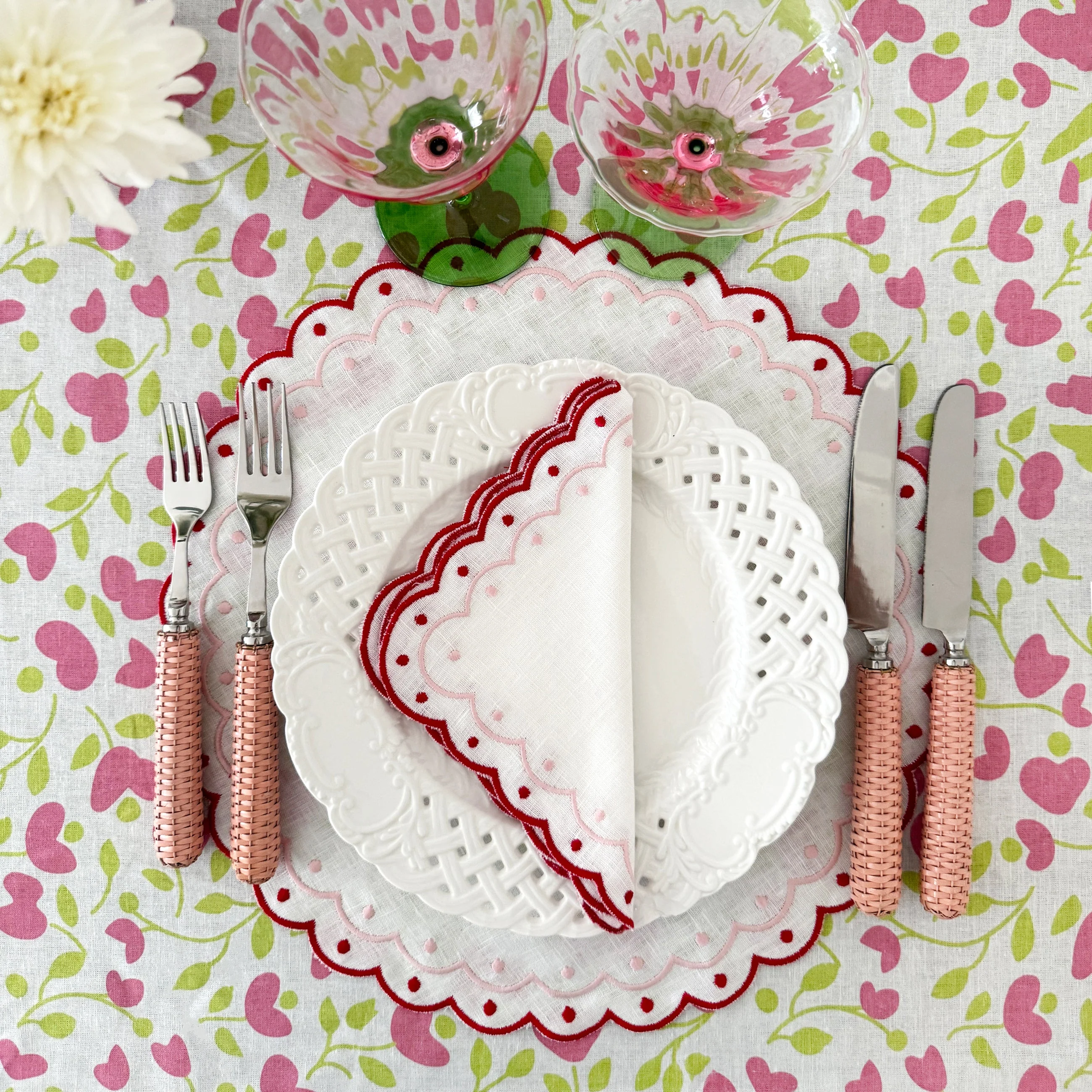 Rattan Pink 5 Piece Flatware Set - Image 2
