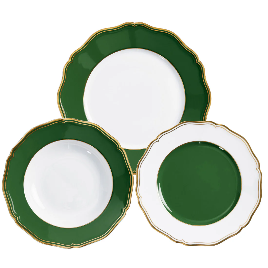Mazurka Or Fond Vert Dinnerware Collection