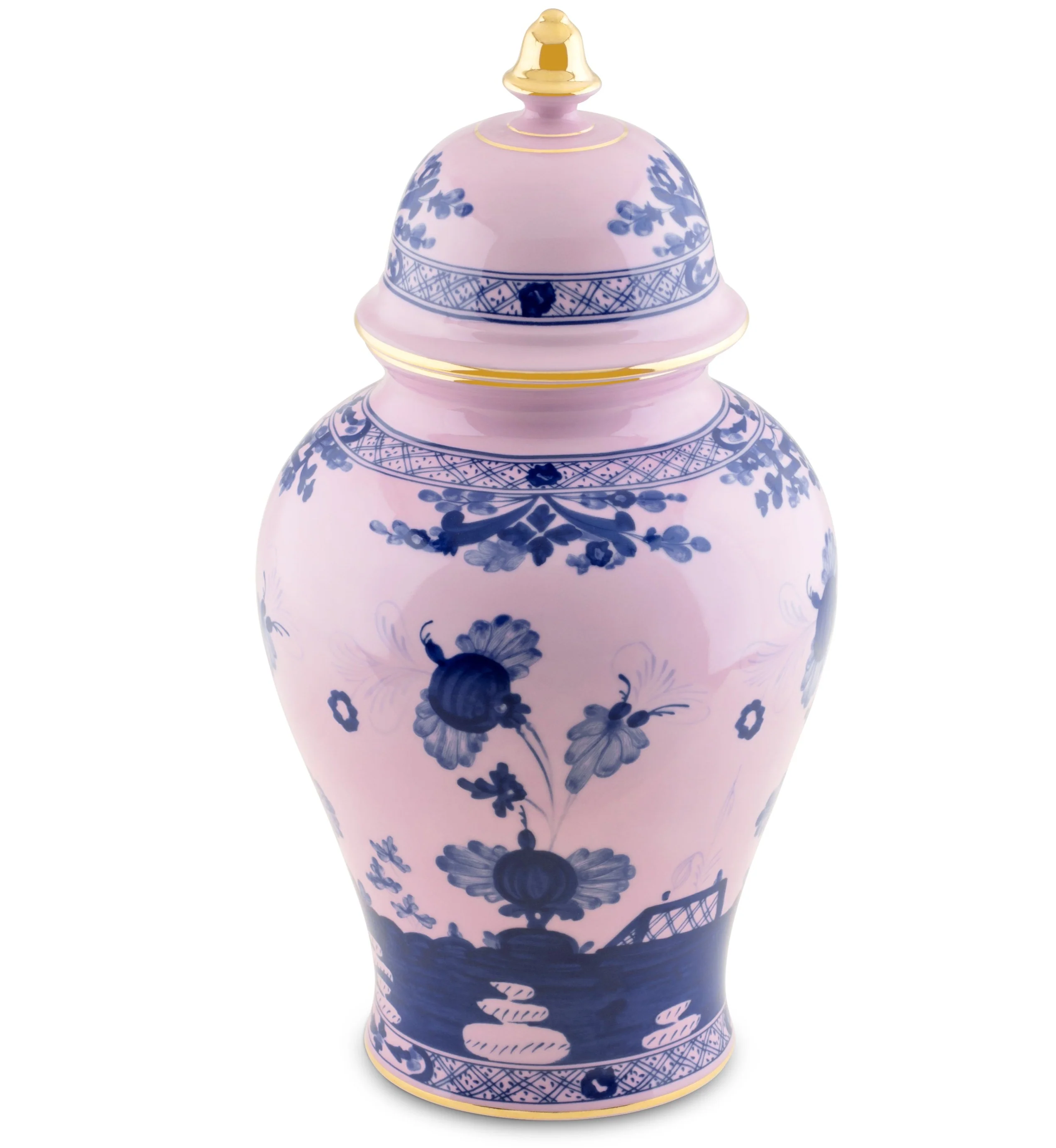 Oriente Italiano Azalea with Gold Vase and Cover - Image 2
