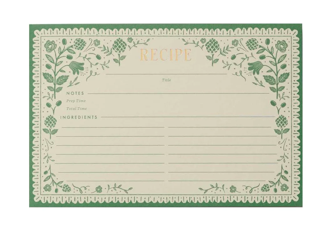 Artichoke Recipe Cards