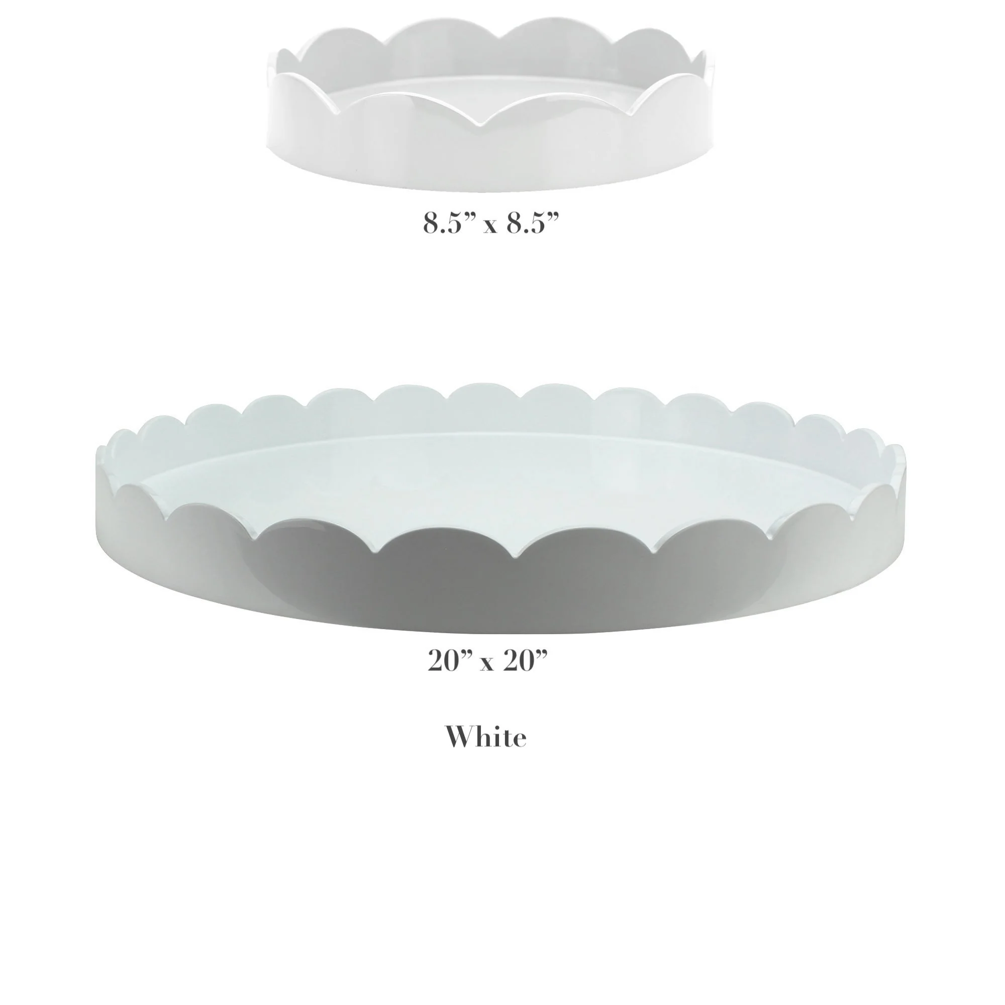 Round Scalloped Lacquer Tray Collection - Image 5