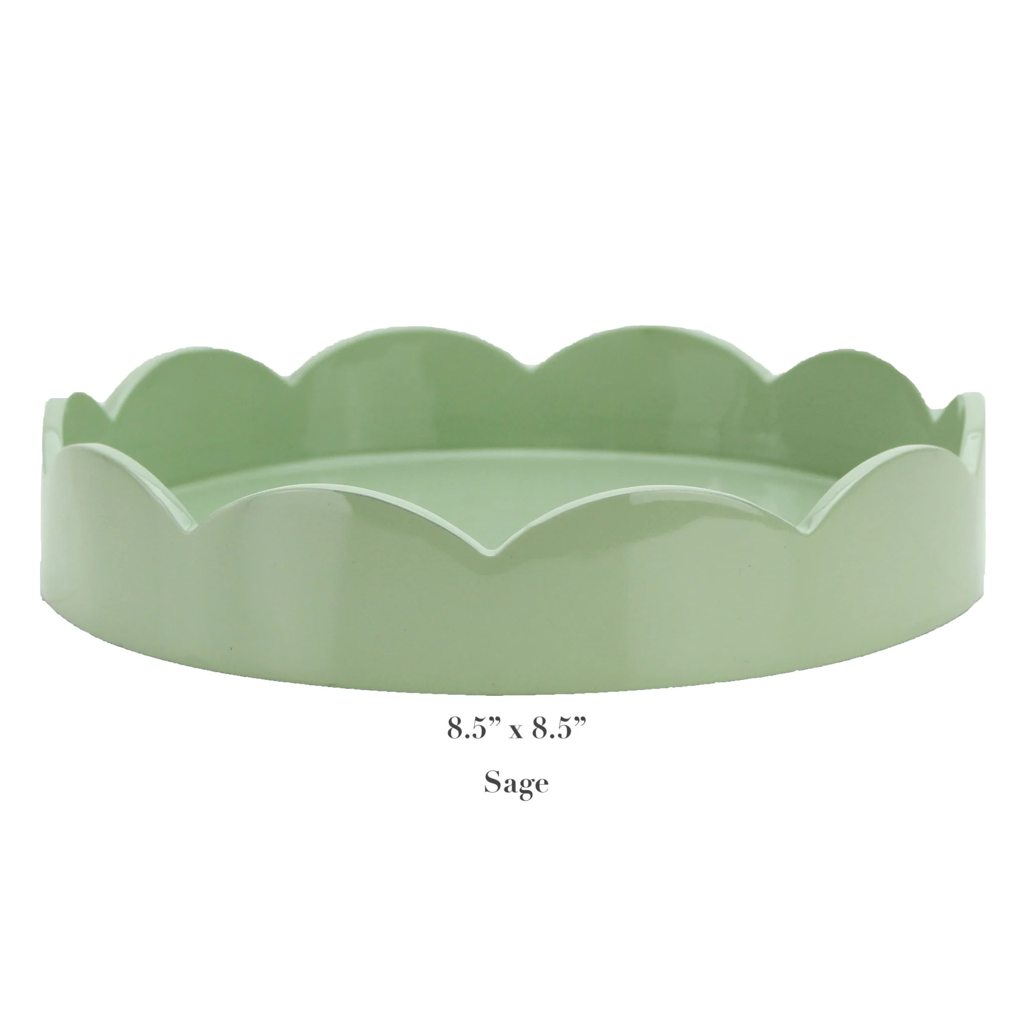 Round Scalloped Lacquer Tray Collection - Image 6
